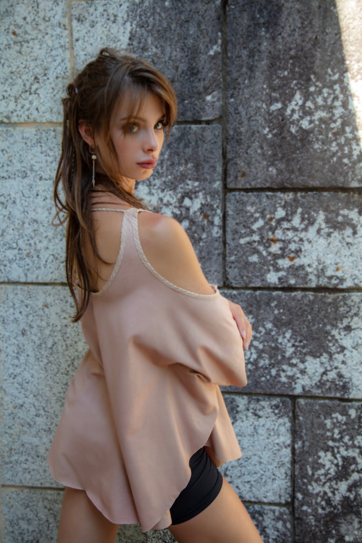 LUNA organic bamboo and banana poncho top~FOREST