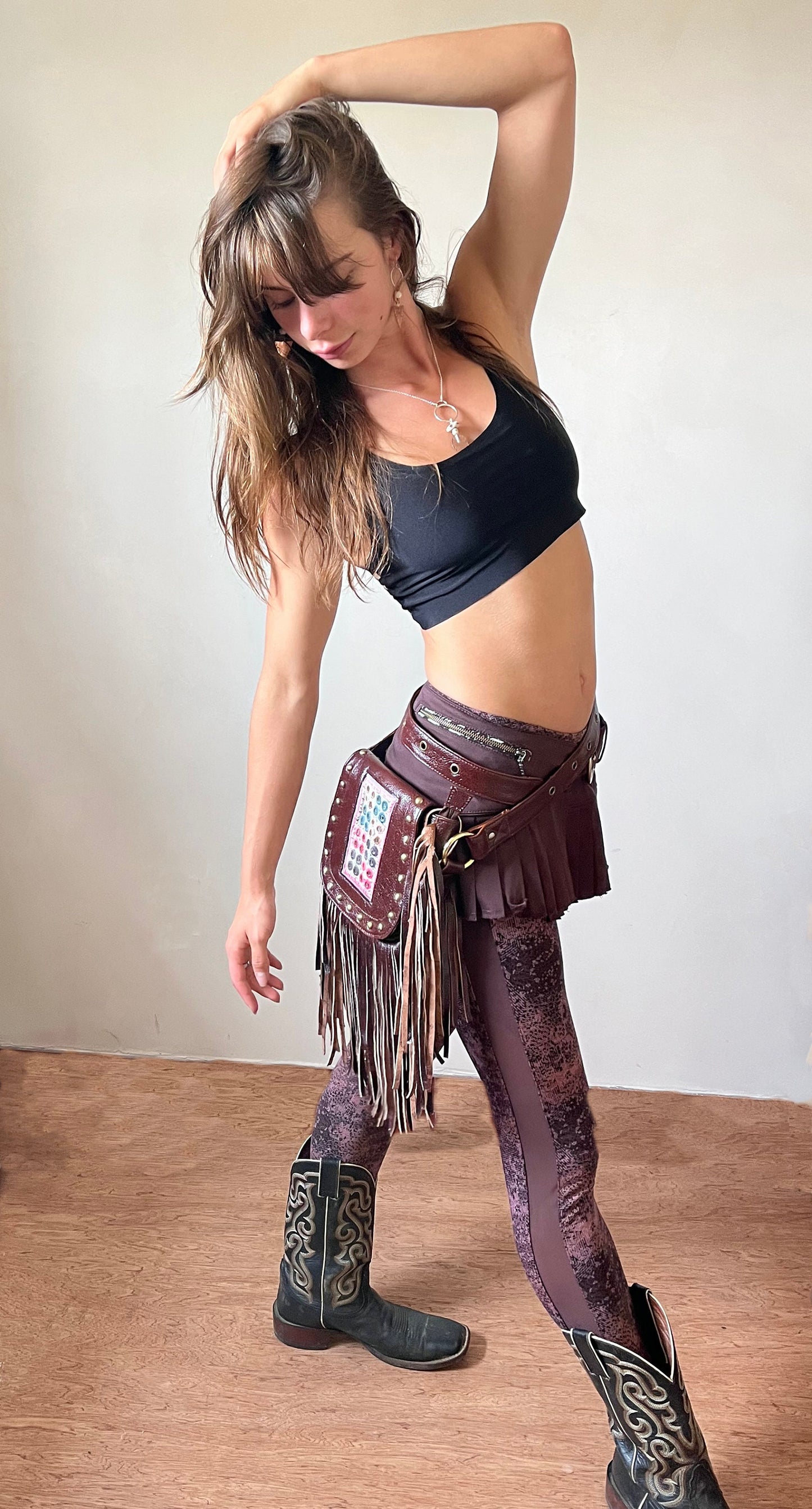 AMARA leather hip, shoulder or bum bag/purse~KARNATAKA