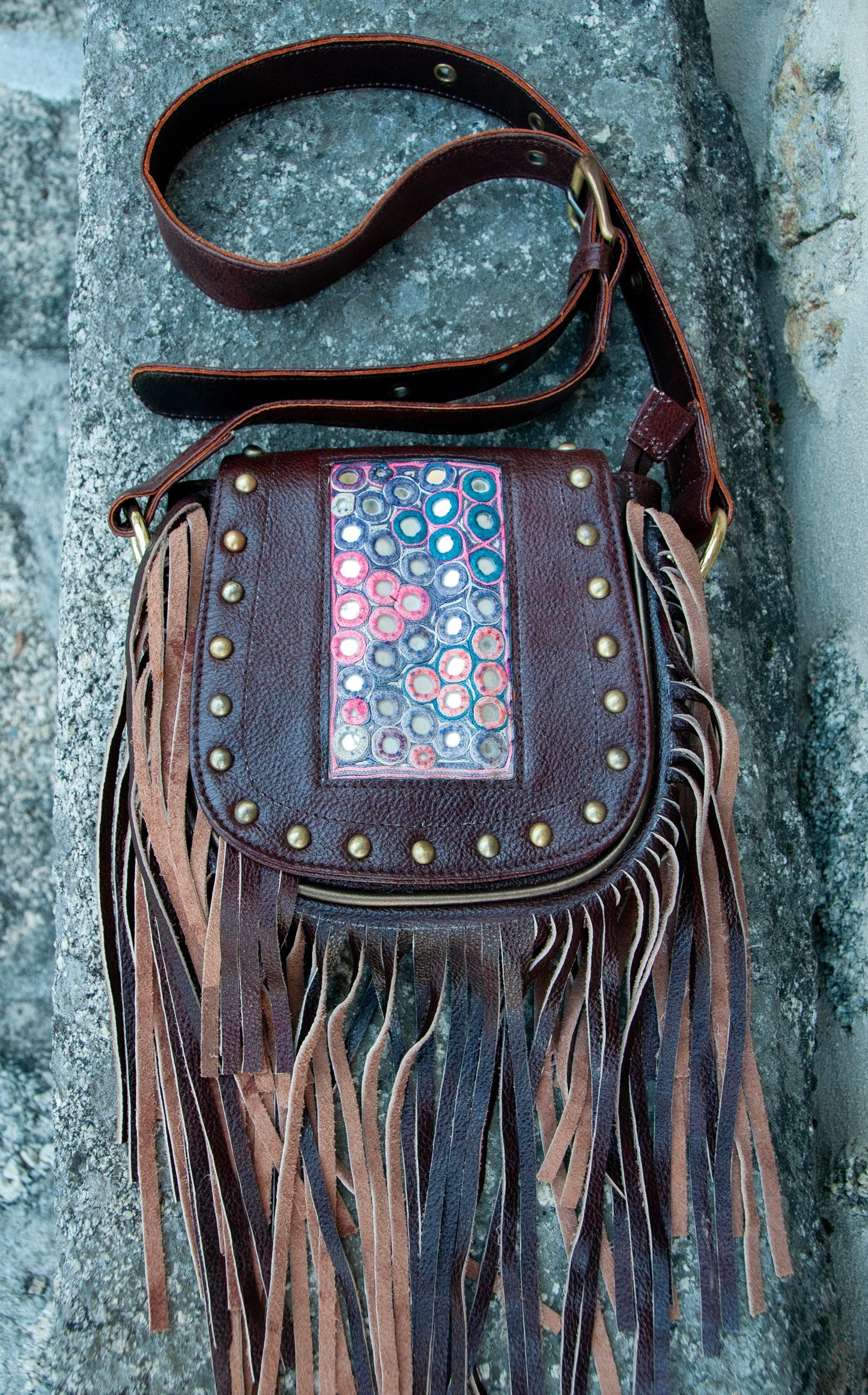 AMARA leather hip, shoulder or bum bag/purse~KARNATAKA