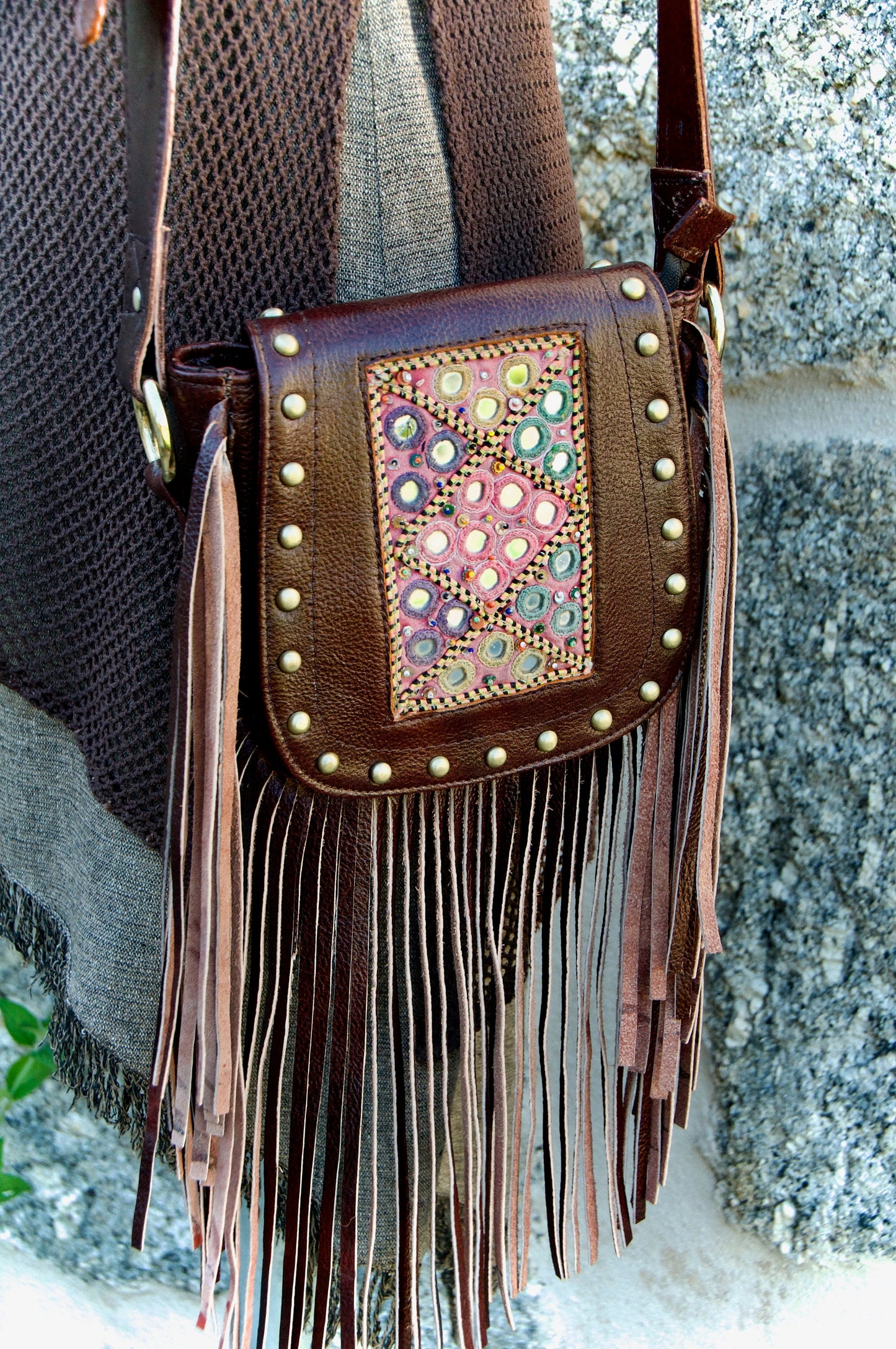 AMARA leather shoulder/hip bag~KARNATAKA