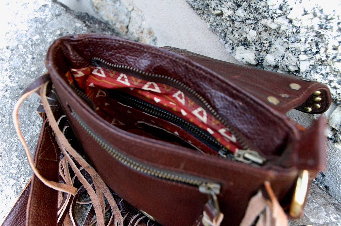 AMARA leather shoulder/hip bag~KARNATAKA