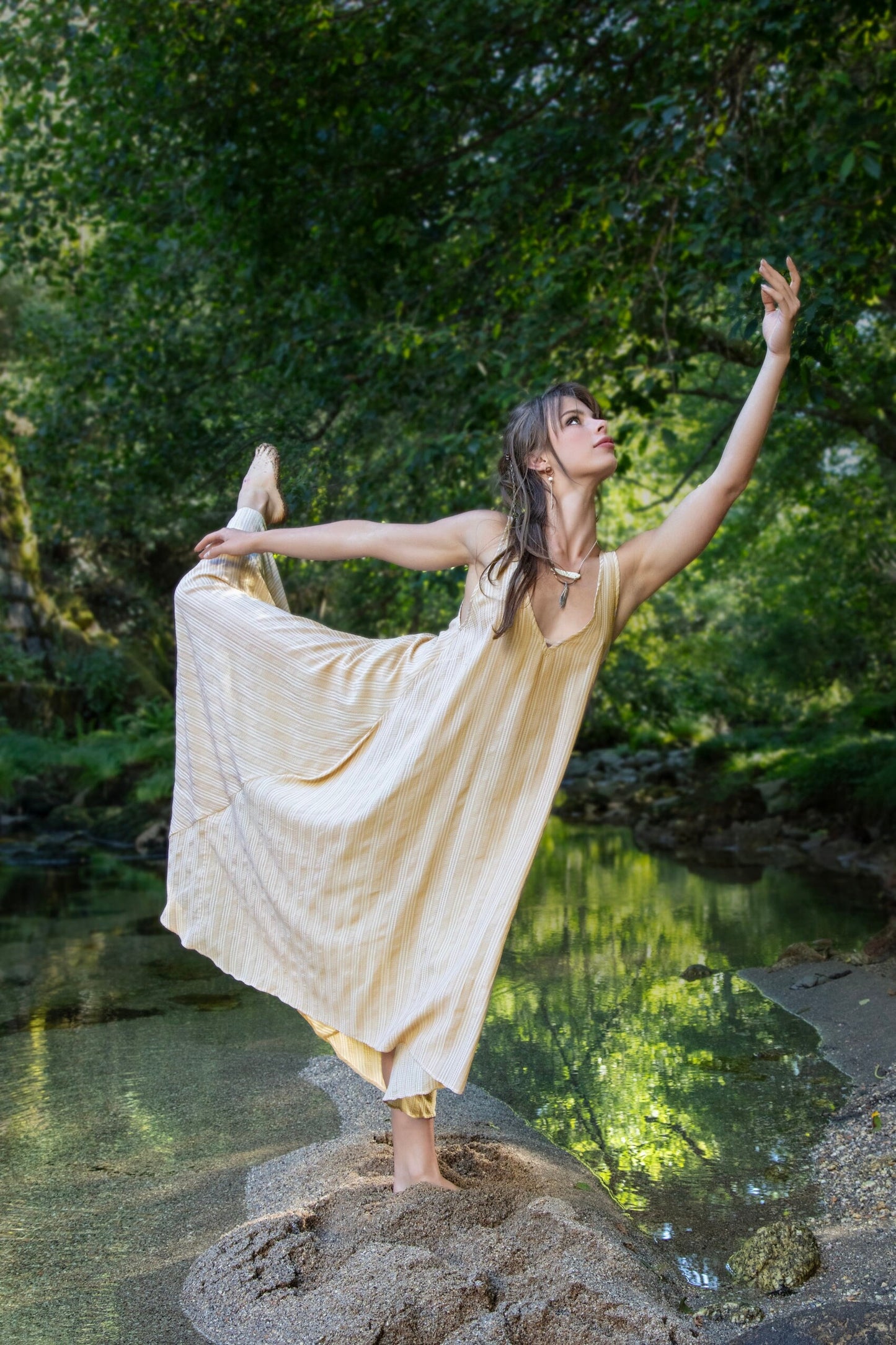 SARASWATI Boho maxi dress~BANANA dusty champagne rose