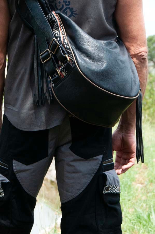 NEW! Boho leather bag, Leather rucksack, Gender neutral bag, Leather purse, Leather backpack, Black leather bag, MANDREM bag