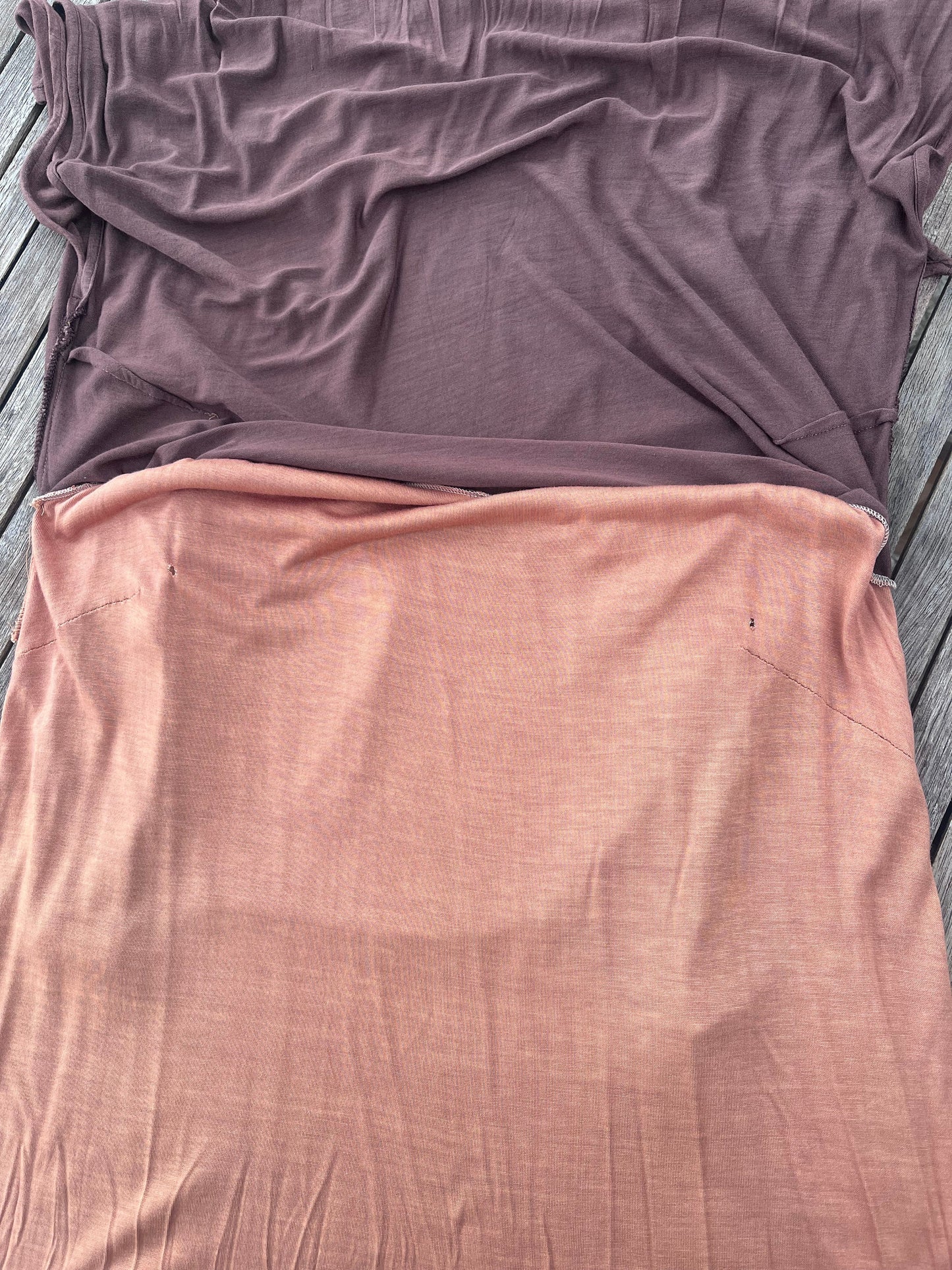 IDUNN Organic bamboo asymmetrical dress~MOCHA/AMBER