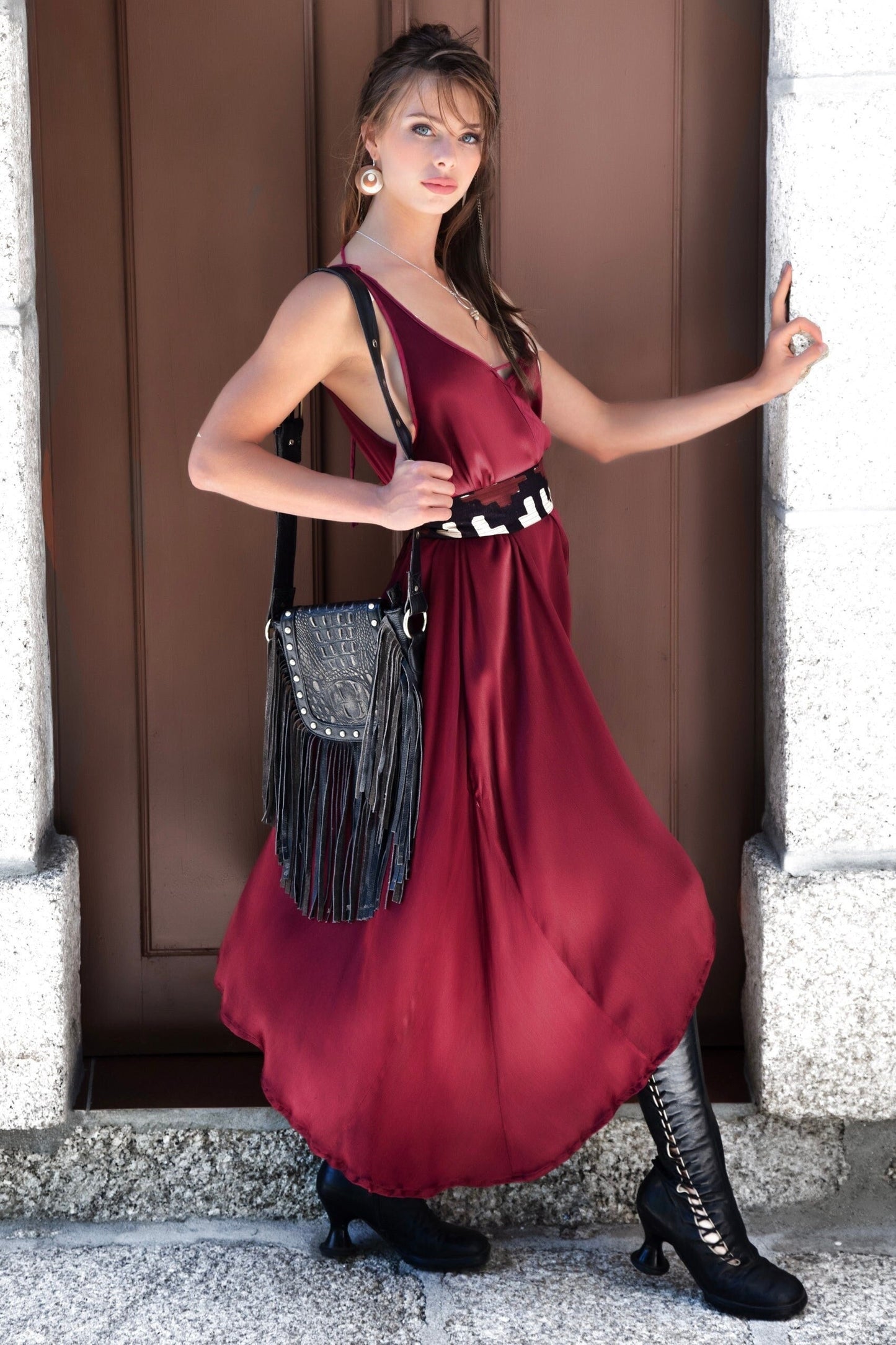 SARASWATI Boho maxi  dress~ÕRANGE pulp Flame