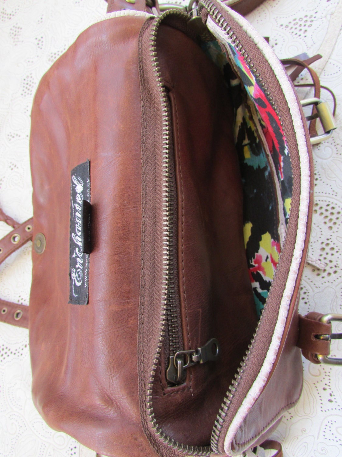 Leather handbag, leather hip bag, brown leather boho bag, leather purse, brown leather hassle bag