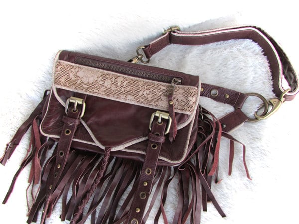 Leather handbag, leather hip bag leather boho bag, leather purse, Leather hassle bag, brown leather hassle bag